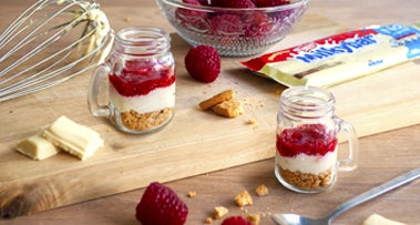 Milkybar<sup>®</sup> & Raspberry Mini Cheesecake Pots