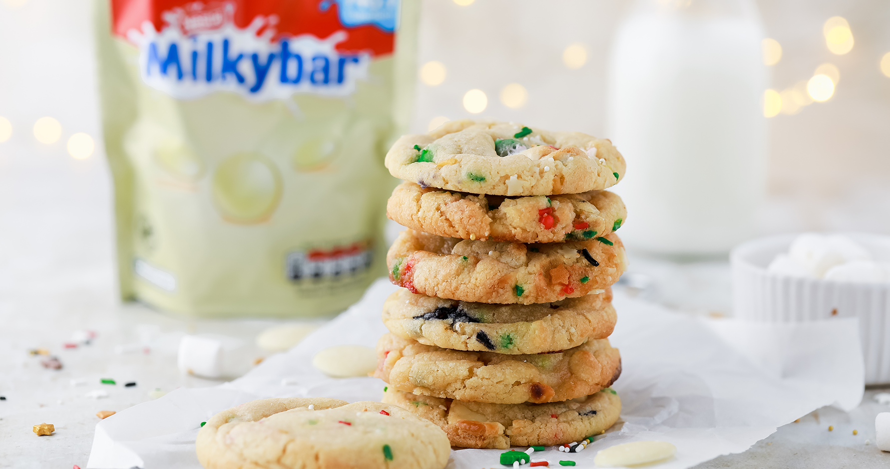 MyKitchenDrawer x Milkybar® Elf S'more Cookies