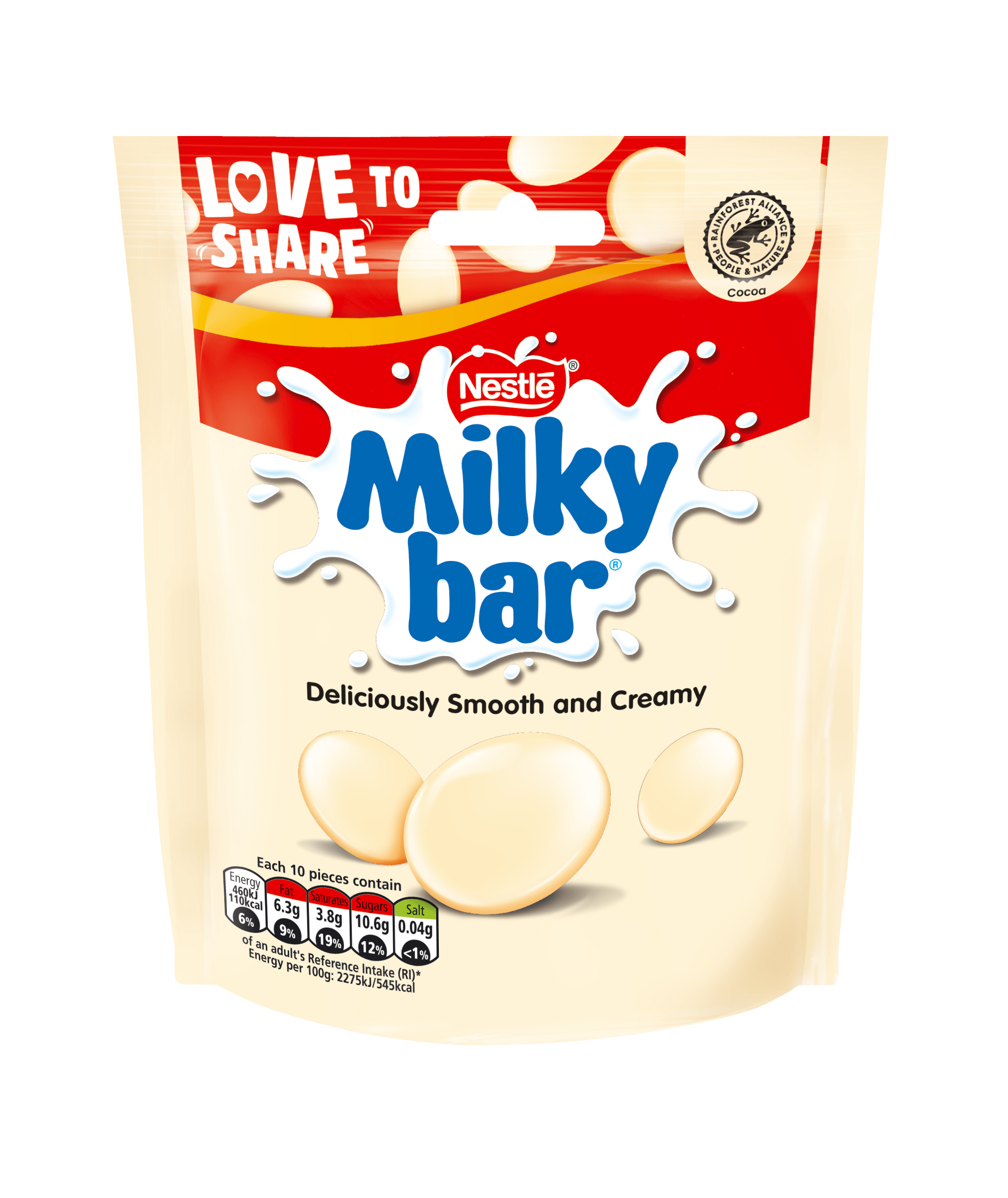 Milkybar® White Chocolate Buttons Sharing Pouch 94g